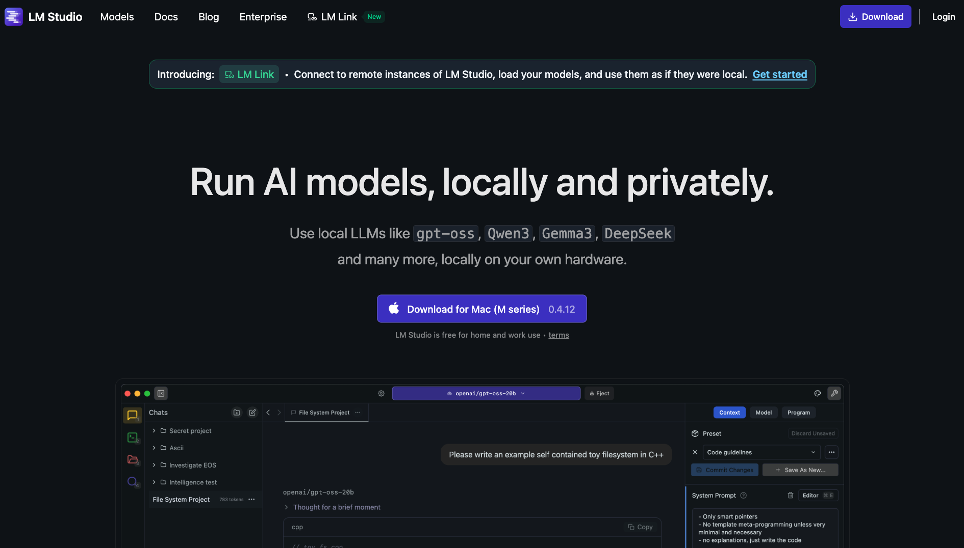 LM Studio — run AI models locally and privately