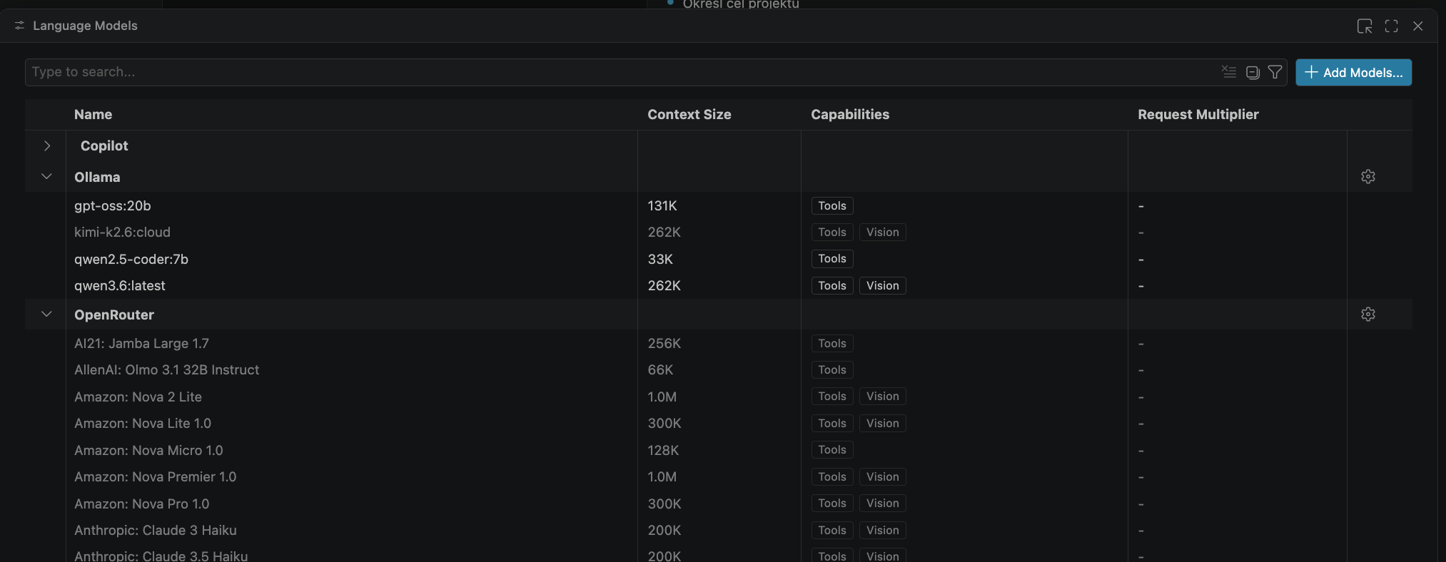 VS Code Language Models — Ollama i OpenRouter w jednym miejscu